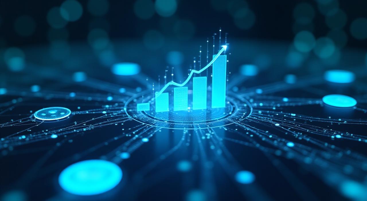 Abstract data visualization showing market trends